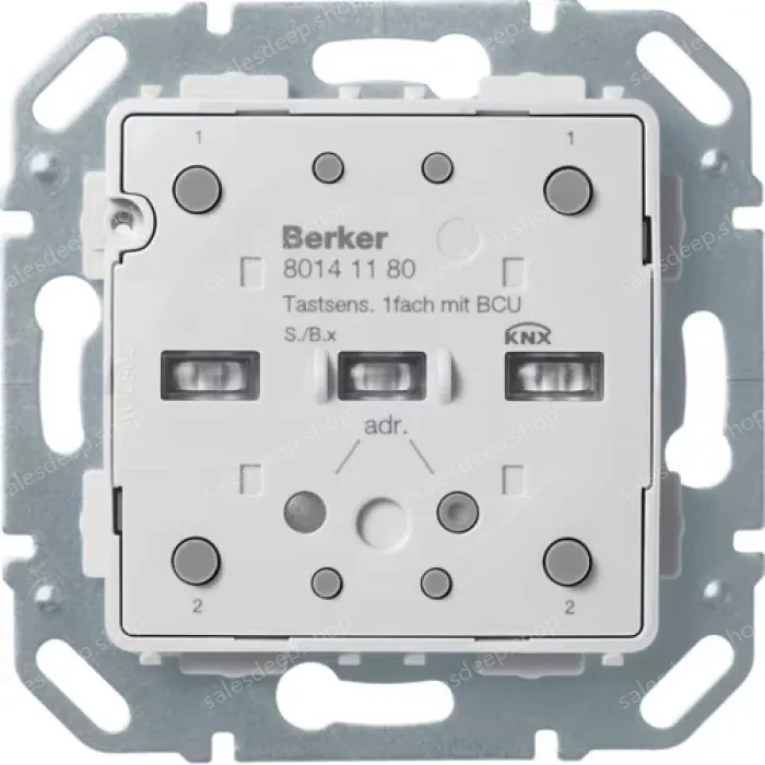 Push-button module 1gang, intg temp. sensor+bus coupl. unit,KNX-S.1/B.3/B.7