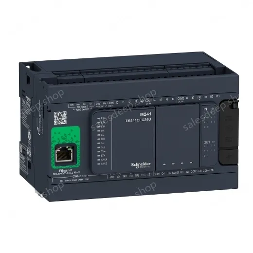 TM241CEC24R logic controller, Modicon M241, 24 IO, relay, Ethernet CAN master