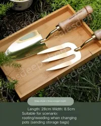 Cocoa tea gold tip shovel + three-pronged shovel