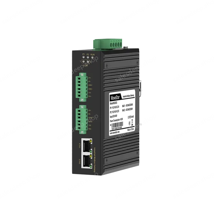 industrial-grade Modbus gateway 2-channel DIN-rail serial port server